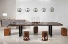 Modern Solid Wenge Wood Walnut Dining Table And 6 Chairs No Folede