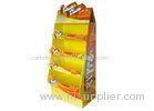 Snacks Flooring Point Of Sale Cardboard Display Stands With Custom Logo Printed