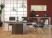 Steel Natural Dark Marble Dining Tables / Luxury Office Furniture