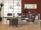 Steel Natural Dark Marble Dining Tables / Luxury Office Furniture