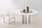 Real Marble Dining Tables With Metal Turntable For Commericial