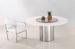 Real Marble Dining Tables With Metal Turntable For Commericial