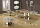 GMW Italy Volakas Marble Dining Tables Stainless Steel Polished Base