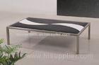 Contemporary Black Glass Gmw Marble Coffee Tables Brushed Steel Base