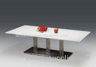 White Painting Marble Coffee Tables Lounge Furniture With Dark Vein