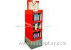 Three Tiers Cardboard Floor Displays Customized Promotional Gift Shelves