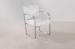 White Stainless Steel Dining Room Chairs With Faux Leather Top