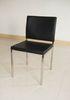 Black Stainless Steel Modern Leather Dining Chairs / Lounge Room Chairs