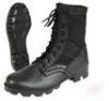 Leather Black Military Jungle Boots Canvas Nylon Upper For Camping