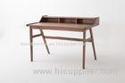 Natural Walnut Corner Computer Desk / Contemporary Home Study Furniture