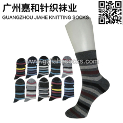 stripe men socks with embroidery logo business socks dress socks