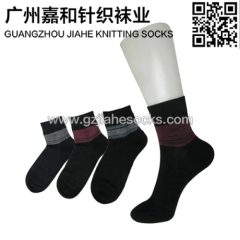 stripe men socks with embroidery logo business socks dress socks