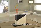 High Light White Marble Dining Tables MDF Wood Base For Luxury Office