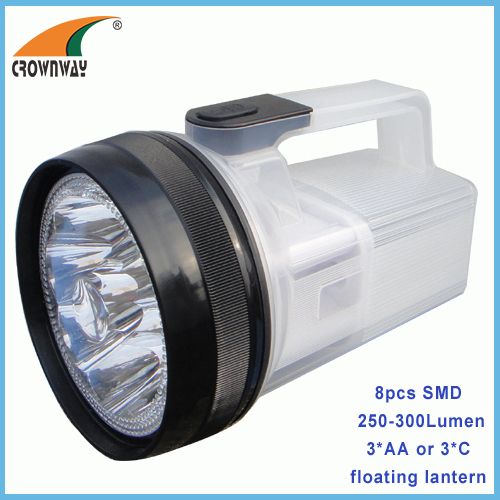 8pcs SMD high power 200Lumen red LED flashing SOS floating flashlights water proof IP68 emergency portable lantern 3*C