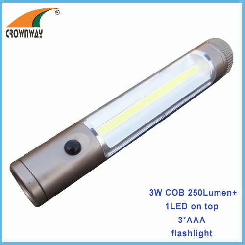 3W COB 250Lumen flashlights 3AAA hand torch light weight cheap lamp outdoor lamps ABS magnet portable lantern