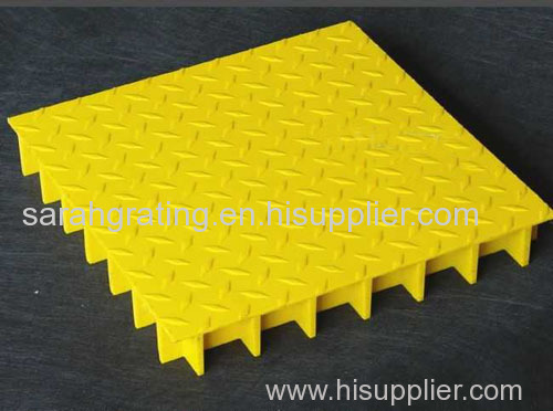 Grit top rectangular FRP grating