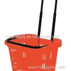 Plastic Rolling Shopping Basket