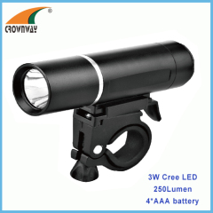 1W LED 80Lumen bicycle light aluminum shock resistance 4*AAA battery heavy duty outdoor lamp CE RoHS approved
