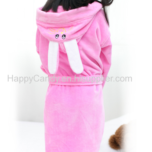 cute children bathrobe with animal hood kids bathrobe