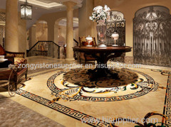 Water-jet Pattern medallion flooring tiles hotel hall interior decoration