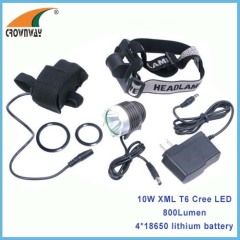 10W XML T6 Cree LED Bicycle light 500Lumen high power 4*18650/6400mAh rechargeable bike lights headlamp RoHS waterproof