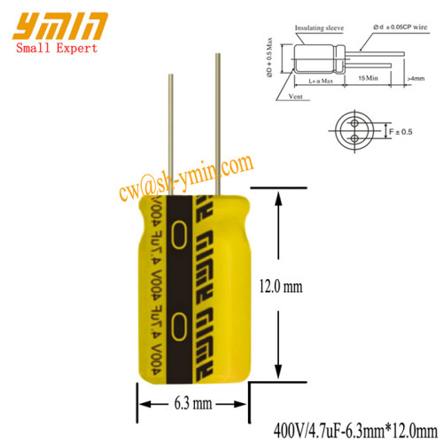 105°C 6000 Hours 63V 47uF Aluminum Electrolytic Capacitor Radial Lead Complying with RoHS