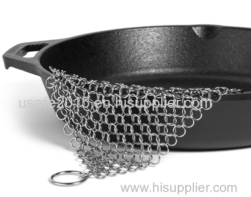 304L Food grade lead-free stainless steel chainmail kitchen cleaning scrubber