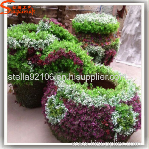 Large garden artificial big green topiary water kettle different artificial topiary