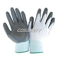 Grey Nitrile coated gloves