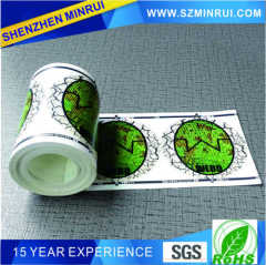 custom order environmental breakable self adhesive blank eggshell sticker roll