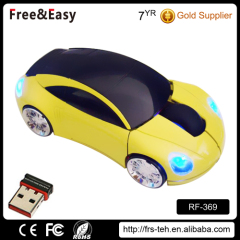 2016 Hot saling factory whole 2.4G RF mini car gift porsche Wireless optical laptop cordless car shape mouse