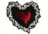 Heart Shape College Embroidered Patches Red Embroidered School Badges