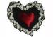 Heart Shape College Embroidered Patches Red Embroidered School Badges