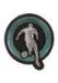 Blue / Silve Bottons Machine Embroidery Badges With Heat - Cut Border