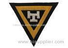 Gold Triangle Embroidered Applique Patches 3D Embossed With Silver T