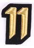 Number 11 Pattern Iron On Embroidered Letters Washable Bullion Wire Badges