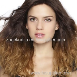 Stylish Curly 18" Brown 100% Hand-tied Wigs