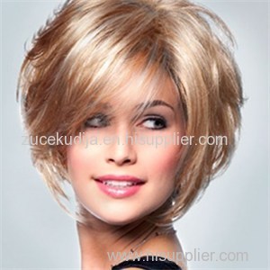 Curly 8" Synthetic Blonde Lace Wigs