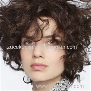 Fabulous Brown Curly 14" Human Hair Wigs