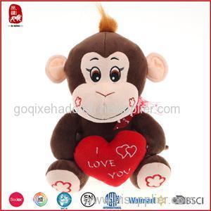 Stuffed Monkey With Red Heart