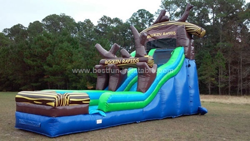 Rocking rapids giant inflatable water slide and slip