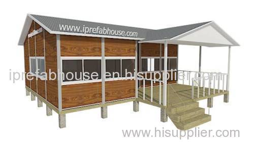 middle-sized one floor prefab steel frame villa