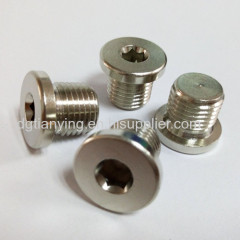 Allen key type nickel plated brass oil drain plug