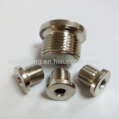 Allen key type nickel plated brass oil drain plug