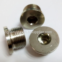 Allen key type nickel plated brass oil drain plug