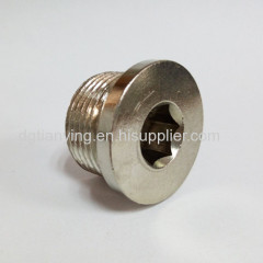 Allen key type nickel plated brass oil drain plug