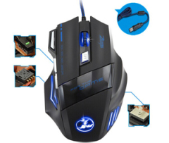 8 keys high resolution wired quality gaming mouse in colorful printing