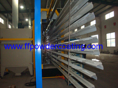 automatic powder coating line with power & free conveyor and quick color change plastic booth