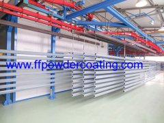 automatic powder coating line with power & free conveyor and quick color change plastic booth