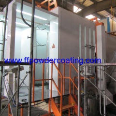 Powder coating line with convey system